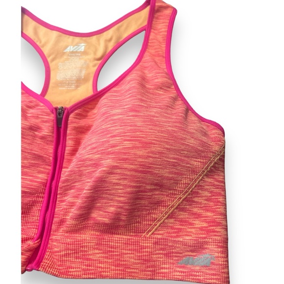AVIA Pink & Orange Stretch Zip Up Padded Sports Bra in Plus Size 3Xl ๐ธ - Picture 3 of 7